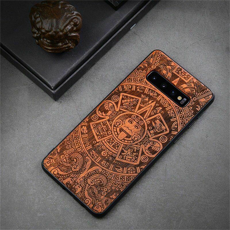LYBALL Wood Case for Samsung S10 Phone Protective Back Cover Natural Wood Carved TPU Bumper Case for Samsung Galaxy S10 Plus: For Samsung S10 / God
