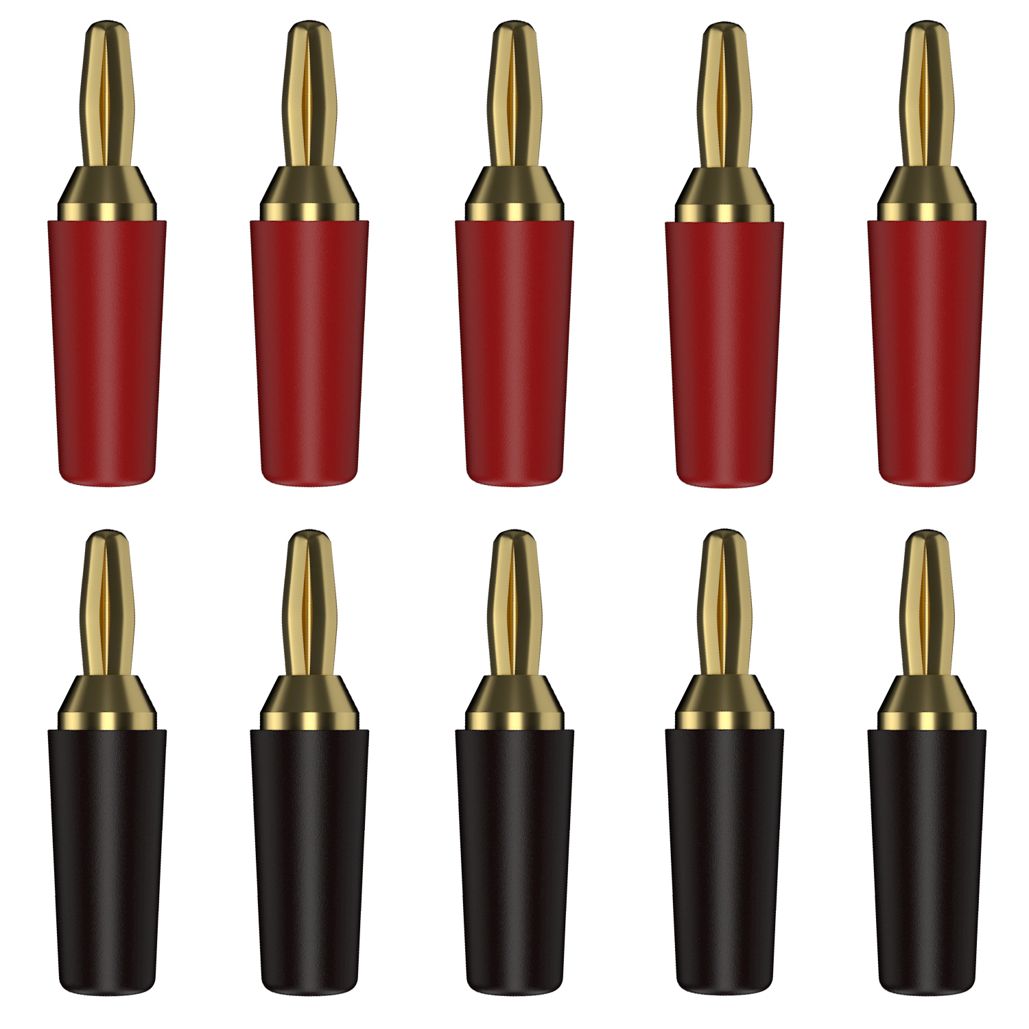 Jzdz 10 Stks/partij 2.5Mm Banana Plug Elektrische Connector Adapter 5 Kleuren J.10007: MULTI