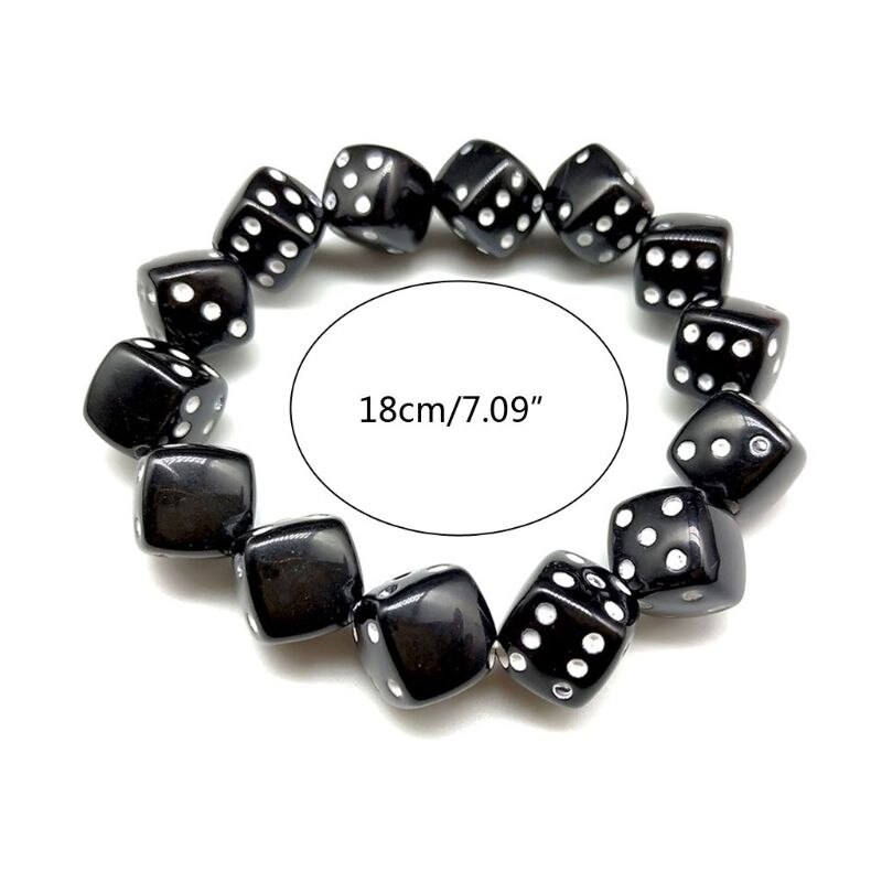 Colorful Acrylic Dice Beads Stretch Bracelets Funny Game Lucky Dice Bracelets