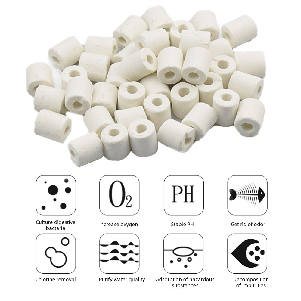 100/250/500G Aquarium Fish Tank Filter Media Activated Carbon Ceramic Ring Biological Ball Activated Carbon With Free Filter Bag: H27832 / 500g