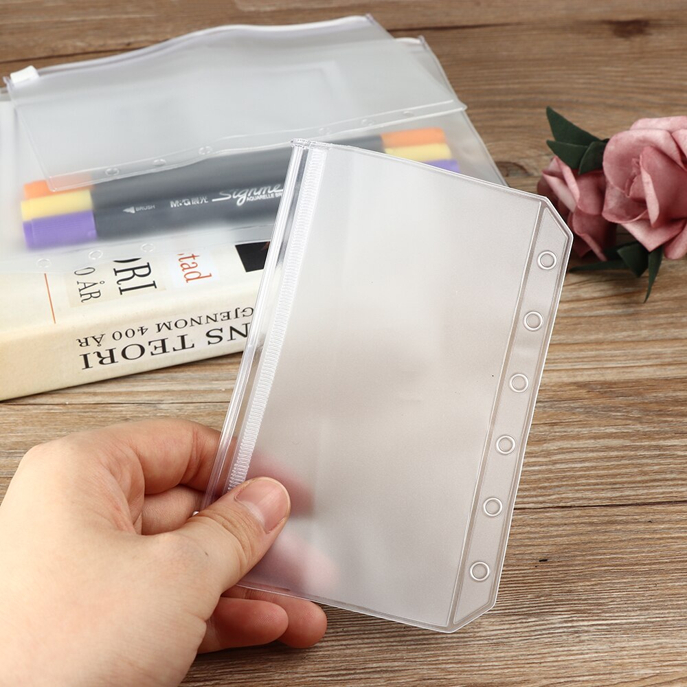 5 PCS Zip Lock PVC losbladige Opslag Zakjes Tas Rits Matte Clear Hersluitbare A7 A6 A5 Document zak matte Duidelijke Zak