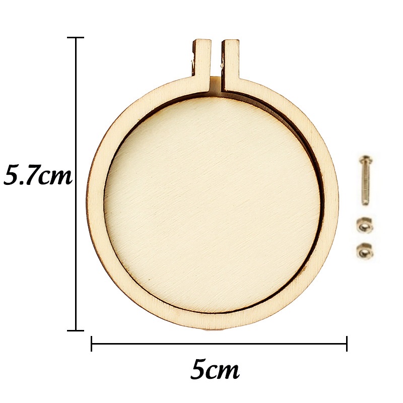 10 pezzi mini cerchio da ricamo anello in legno ciondolo rotondo misto kit telaio punto croce per gioielli portachiavi artigianato accessori per cucire: Kaki scuro