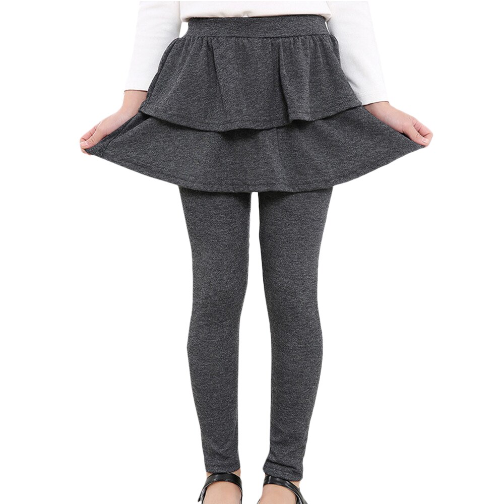 Mallas con volantes para niñas, ropa plisado liso, 2 piezas: dark grey