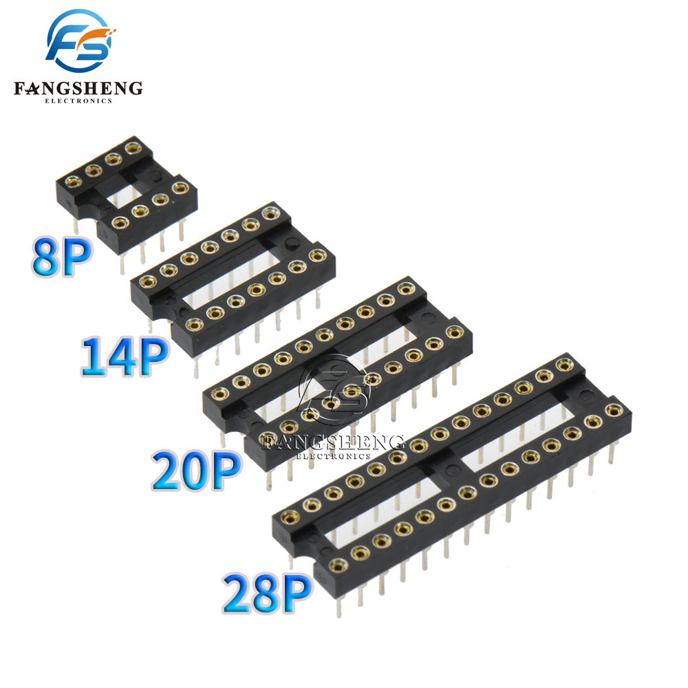 10 st. runda hål ic-sockel dip 6 8 14 16 18 20 24 28 40- poliga socklar dip 6 dip 8 dip 14 dip 16 dip 18 dip 20 dip 28 40 polig kontakt