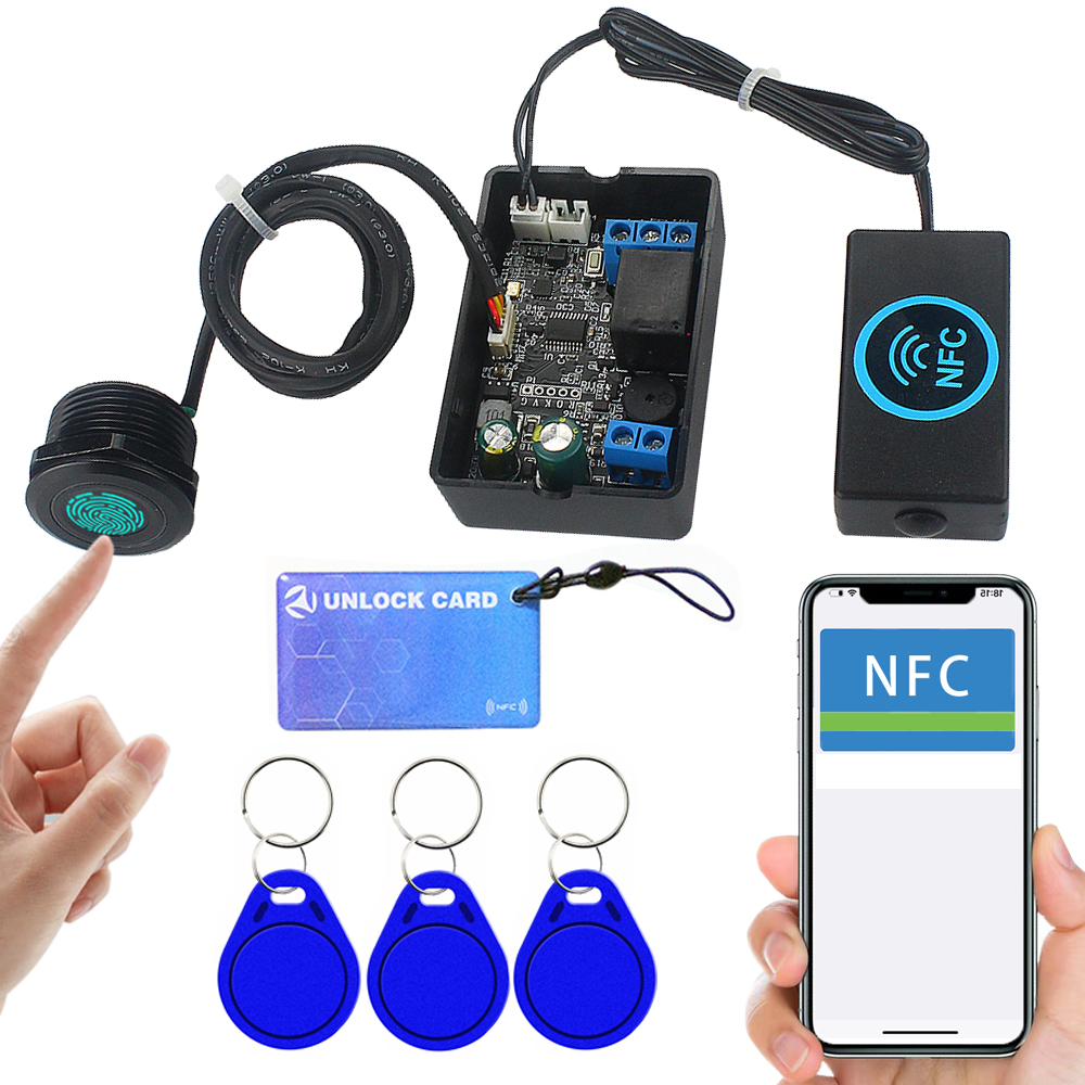 praktisch NFC Fingerabdruck Relais Steuermodul DC10V-120V IC Karte Induktion Zugang Regler Schalter Lokomotive Auto Entsperren