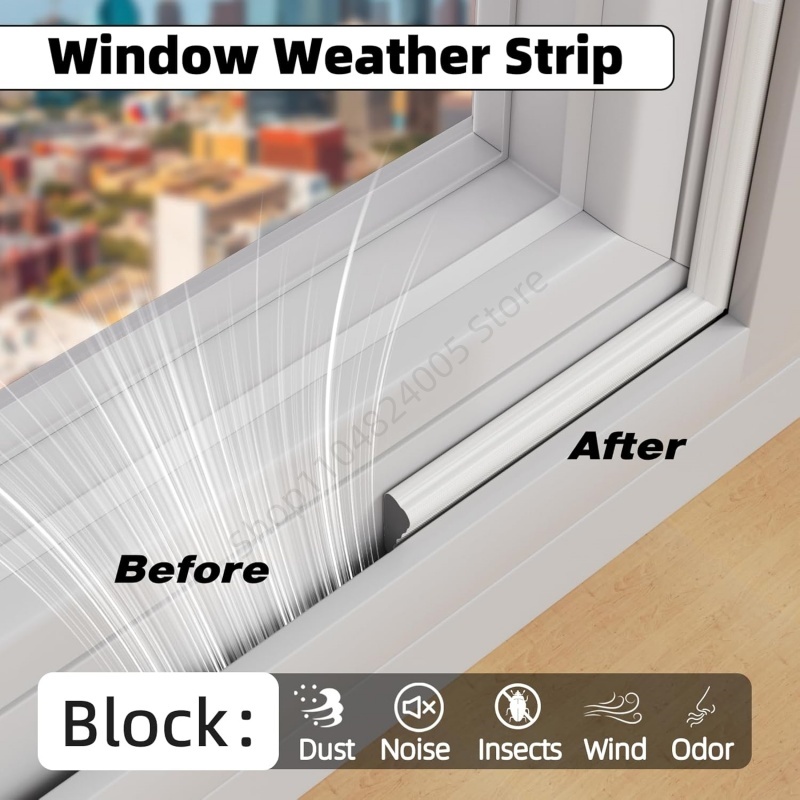 5M Door and Window Seals High Density PU Wedge Weather Stripping Seal Strip Doors Gap Filler Noise Blocker Foam Tape Sealing