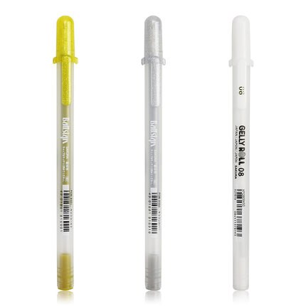 12 Pcs/Lot Sakura WHITE Gold Gelly Roll Water Based 0.7 mm XPGB#50 Gel Pen made in Japan: 12Pcs Mixed Color