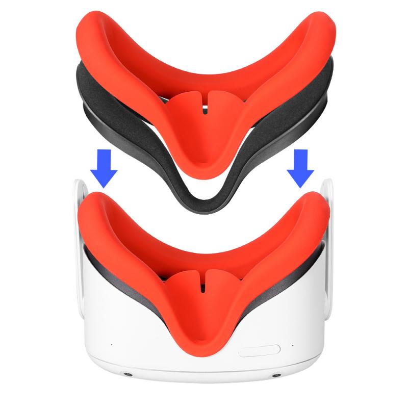 Siliconen Gezicht Cover Vervanging Oogmasker Pad Kussenhoes Voor Oculus Quest 2 Vr Case Virtual Reality Bril Accessoires