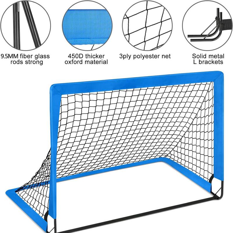 Portería de fútbol pequeña para niños, Red de portería de fútbol portátil para niños, Red de objetivo de fútbol para patio trasero, interior y exterior