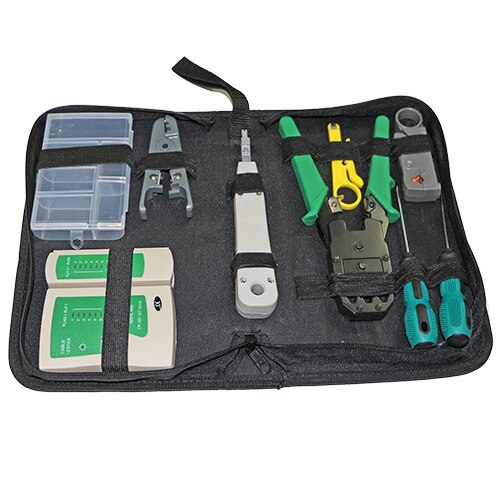 Network Tool Kit 11 in 1 for Network Installation and Repair with Crimping Tool,Cable Test,Cable Stripper,Plug,Screwdriver