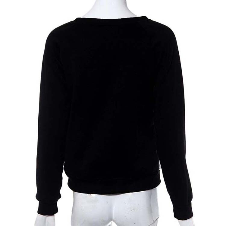 Women's Sport Pullover - Loose Fit Alphabet Print Hoodie - Long Sleeve Round Neck Top