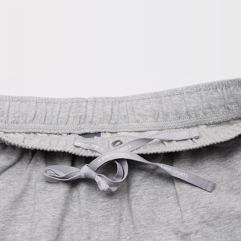 Graue strick-sporthose für herren aus baumwolle, Fitness-jogginghose mit taschen, kordelzug Ich bin bund, bequeme, lockere trainingshose