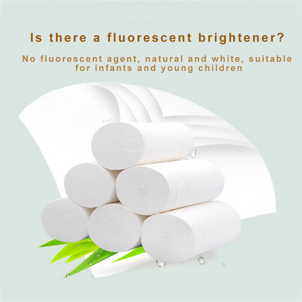 12 rollos/lote de rollo de papel higiénico rápido para compras, papel higiénico de 4 capas, papel de baño, cocina, papel de limpieza de tejidos, pulpa de madera de papel