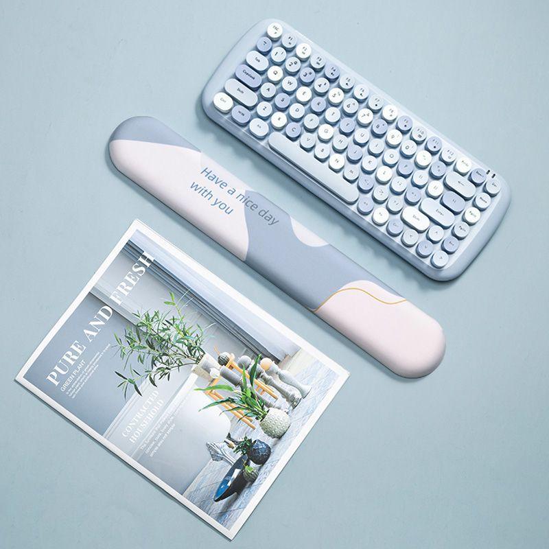 Silikon Mauspad Mit Tastatur Handgelenk Rest Set Rutschfeste Ergonomische Hand Unterstützung Mäuse Matte 3D Mousepad Für Spiel Laptop Büro Arbeit: Braun