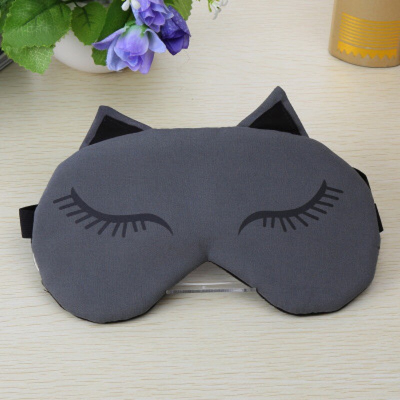 Cute Cat Sleep Eye Mask Travel Eyepatch Blindfold Cold And Compress Bag Nap Eye Shade Sleeping Traveling Relieve Fatigue