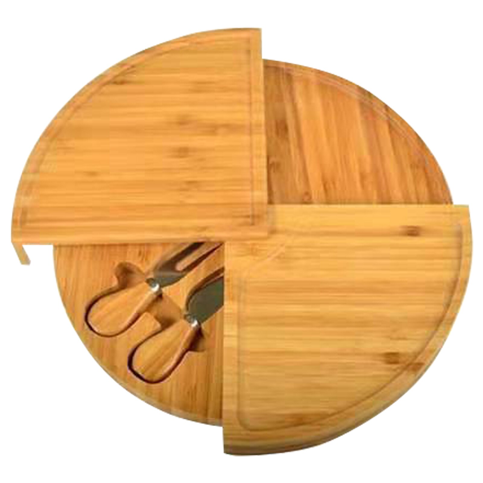 Bamboo Cheese Board With Cheese Knife Set 17 Inch Cheese Plate Rotating Serving Plate For Cheese Appetite Serving Marble Tray