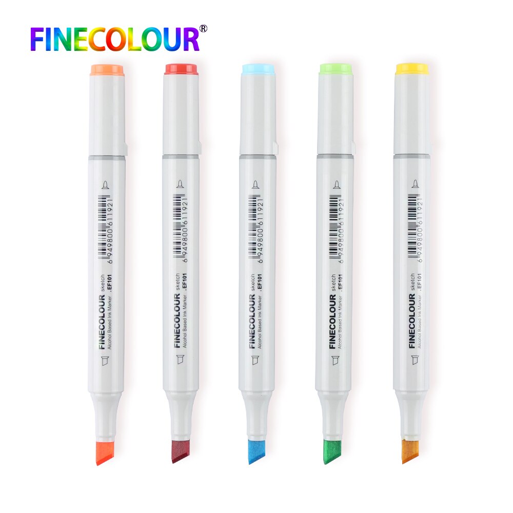 Finecolour EF101 rotuladores de tinta con base de Alcohol de doble cabeza, para dibujar Manga, rotulador artístico barato, 2/3 colores, 1/160 Uds.