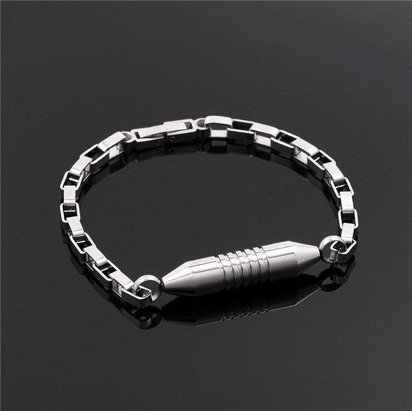 Zylinder Urne box verbunden kette Armband Männer/Frauen Edelstahl Mini Feuerbestattung Armreif Schmuck Asche Medaillon: Sliver 1 / 3Pcs Bracelet only