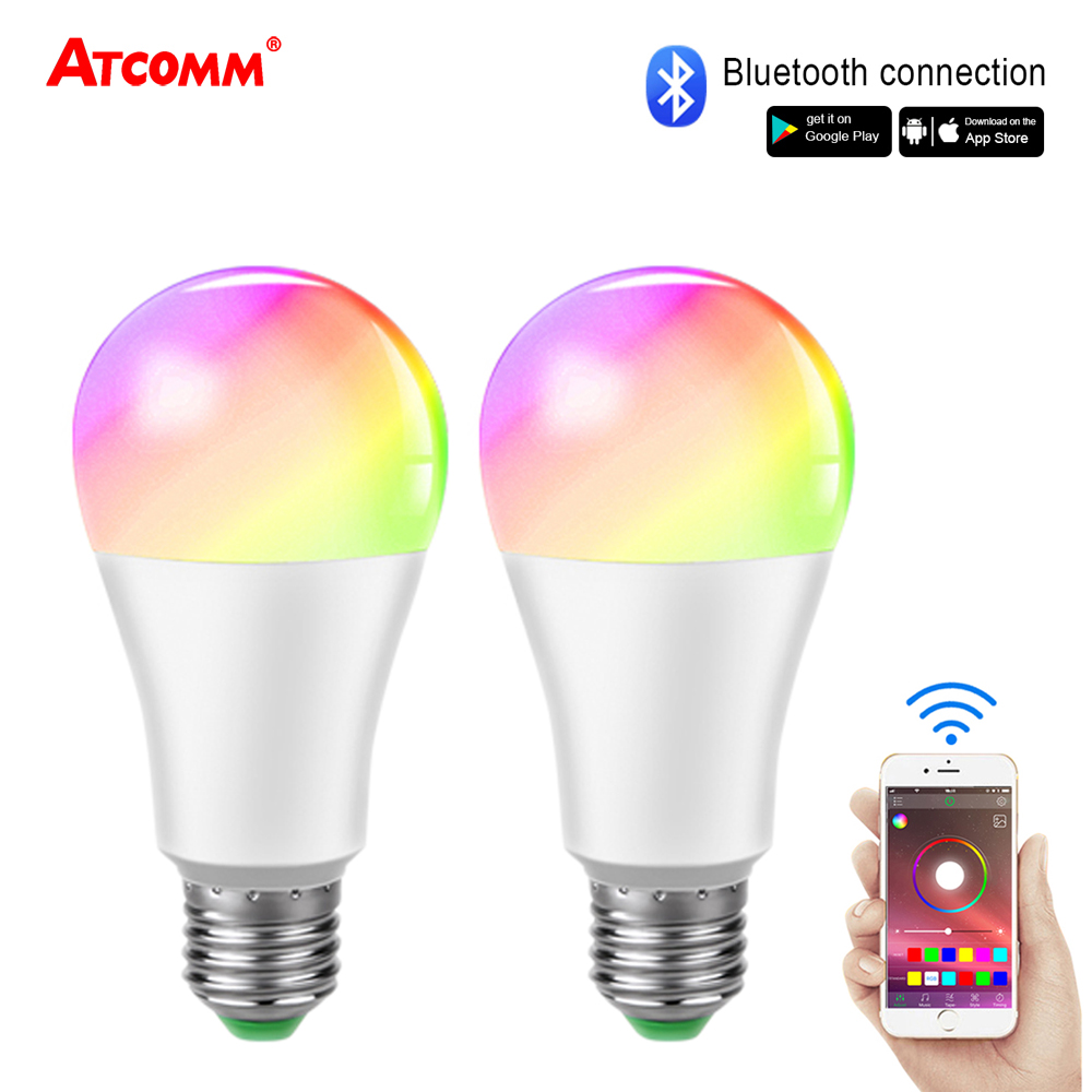 15W Ampul Led E27 Rgbw Bluetooth Gloeilamp B22 20 Modi Music Control Multicolor Smart Lamp 85-265V Ios Android Bluetooth 4.0