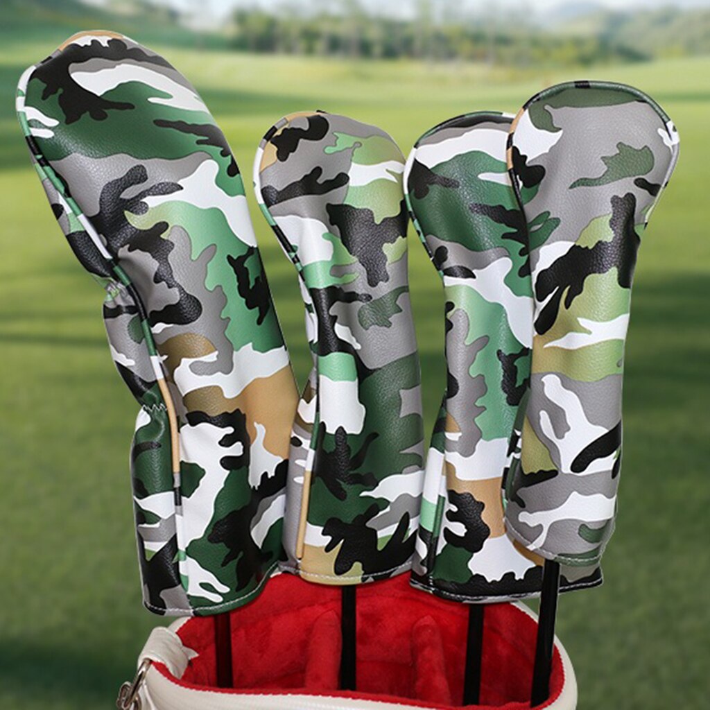 4x golf wood head covers woods driver headcover ärmar skydd med no.tag golfer