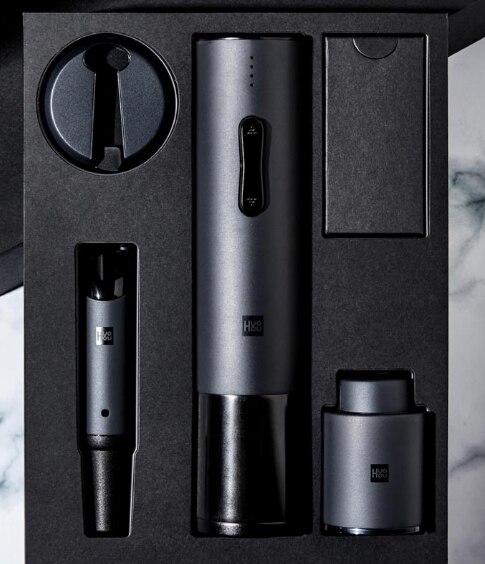 Xiaomi Huohou Automatique Rouge Vin Ouvre-Bouteille Bouchon Bouchon Rapide Décanteur Électrique Band Elektrische Flesopener