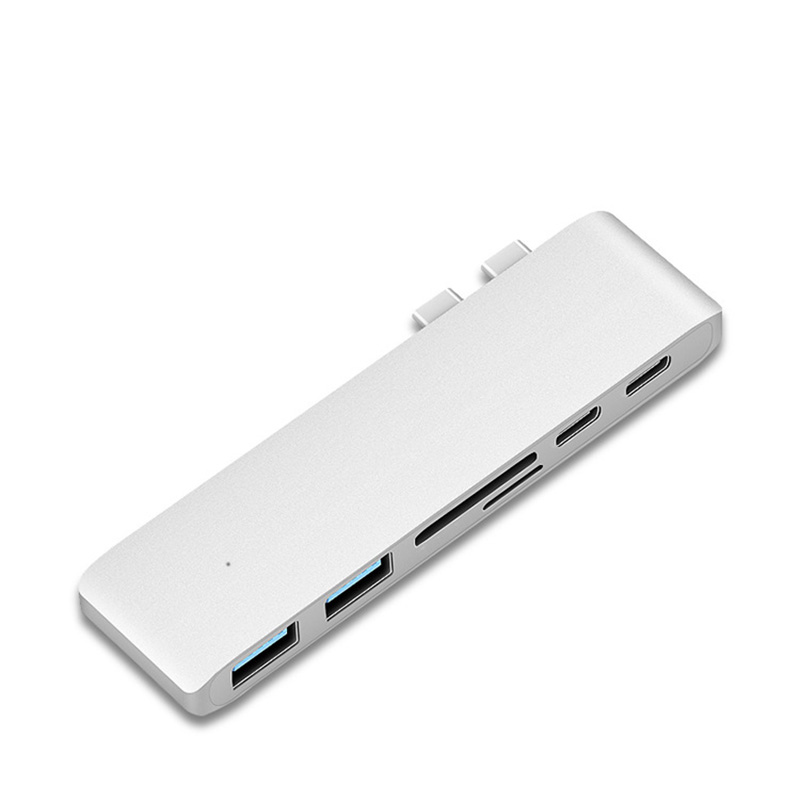 Usb Type C Hub Adapter Dock Docking Station Naar Hdmi Usb 3.0 Pd Voor Macbook Pro 13 "15" 16 "En Air: 6IN1-Silver