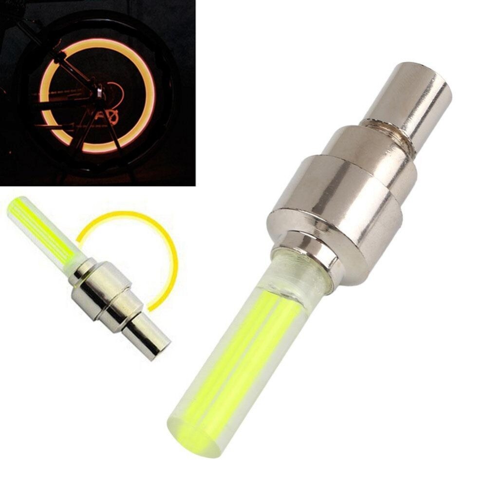 2 / 4 Pcs Ventiel Security Ultra-Heldere Led Cap Meerdere Kleuren Skull Head Voor Fiets Auto motorfiets Wiel Band Licht: 4 pcs yellow 