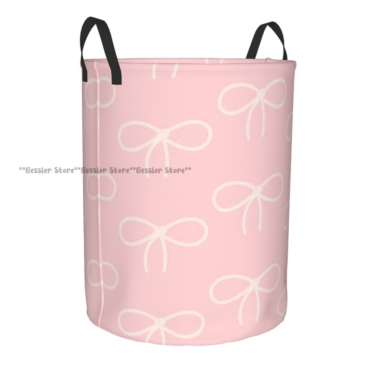 Bonito tons rosa com arcos cesta de lavanderia dobrável roupas sujas brinquedos balde armazenamento doméstico
