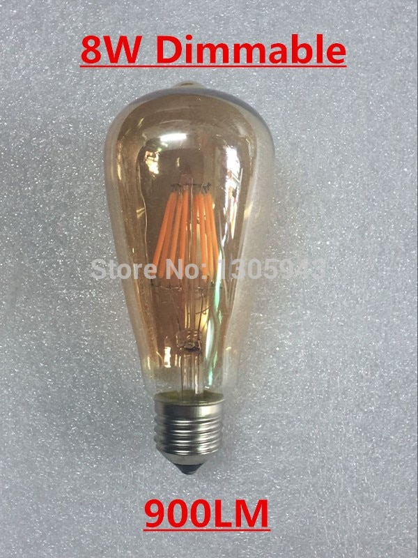 ST64 LED 2W 4W 6W 8W dimmable Gold Filament bulb E27 B22 Light 220V 110V Vintage Edison Bulb Lamp Retro Gold Glass Appearance