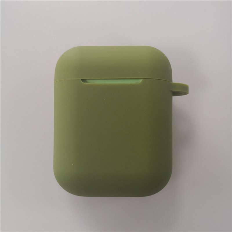 Para apple i9s/i10/i11/i12 sem fio bluetooth fone de ouvido macio silicone capa protetora caso caixa de armazenamento escudo i12 fone de ouvido casos: army green