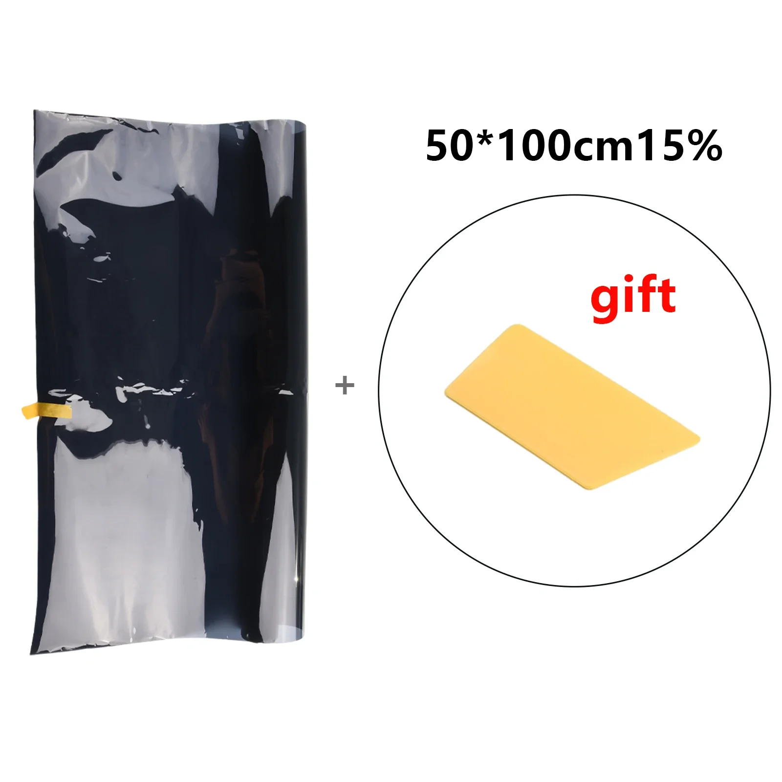 DARK SMOKE-Film Teinté pour Vitres de Voiture, Rouleau de Teinte, Outil de Grattage, Accessoires, l'horloge, 1m x 50cm