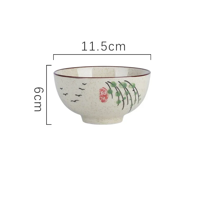 Ciotola di riso per uso domestico in ceramica da 4.5 pollici ristorante retrò giapponese stoviglie per la casa che mangiano piatti ciotola per zuppa: giallo