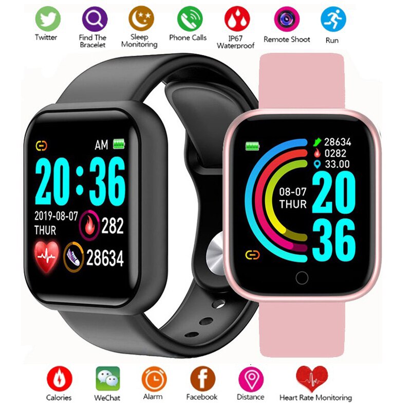 Y68 D20 Smart Watch Pro Bluetooth Blood Pressure Fitness Tracker Watches Heart Rate Monitor Smartwatch For Apple IOS Android