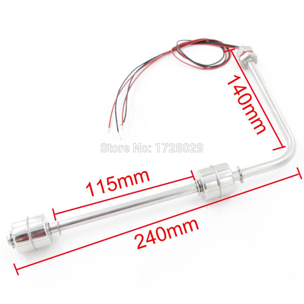 Bending of Float Switch 140*240mm Stainless Steel Horizontal Water Liquid Level Sensor