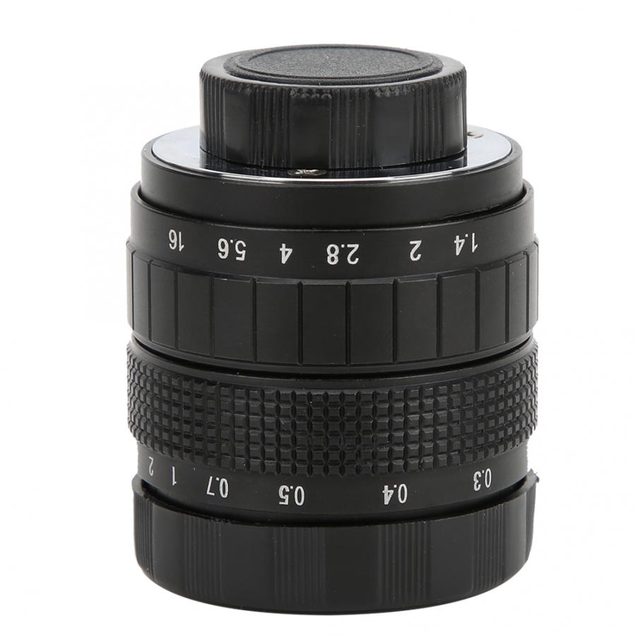 Obiettivo con attacco C F1.4 da 50mm utilizzato con anello adattatore per fotocamera Mirrorless Canon