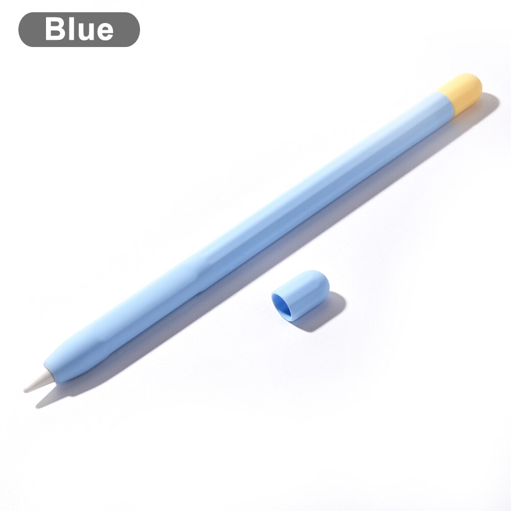 Funda protectora de silicona suave para bolígrafo, tapa de pluma antideslizante, a prueba de polvo, Color caramelo, para Apple Pencil 1ª generación: Pencil 2nd - Blue