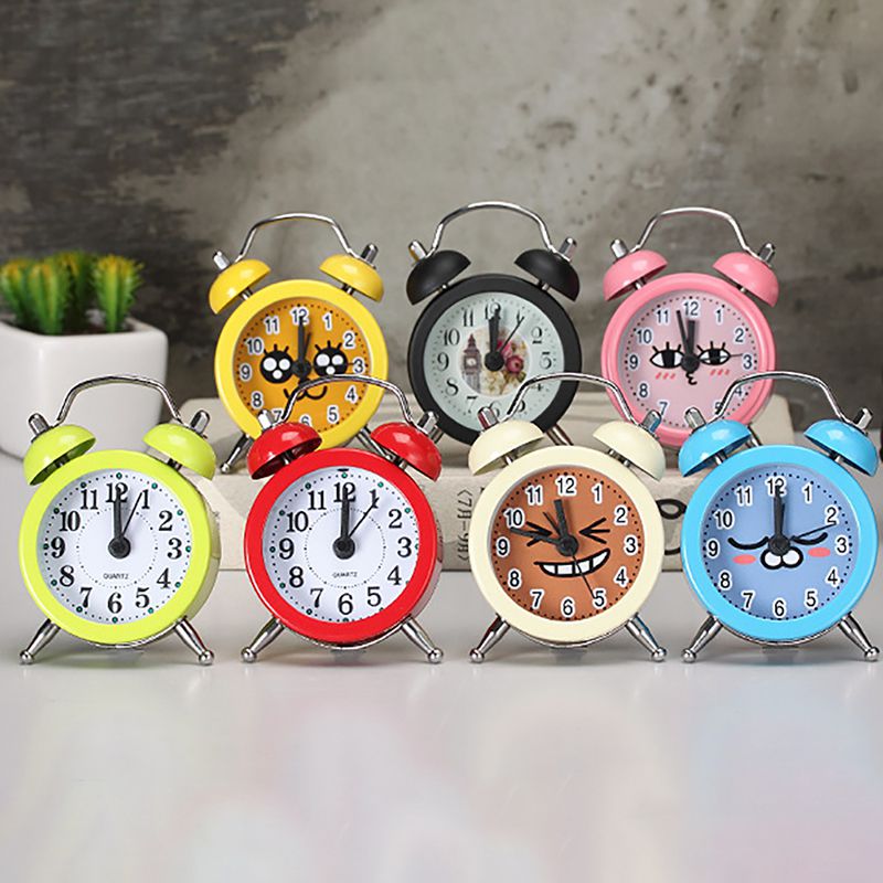 Popular Clock Small Bed Alarm Clocks Cute Mini Metal Small Alarm Clock Desk Alarm Clock Lovely Toy For Bedroom Home