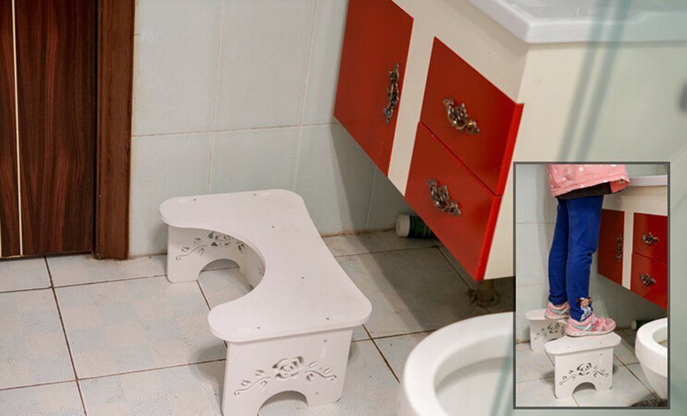 WC Stool for Kids Adult Bathroom Toilet Squatty Stool Step Footstool Potty Constipation Piles Relief Aid