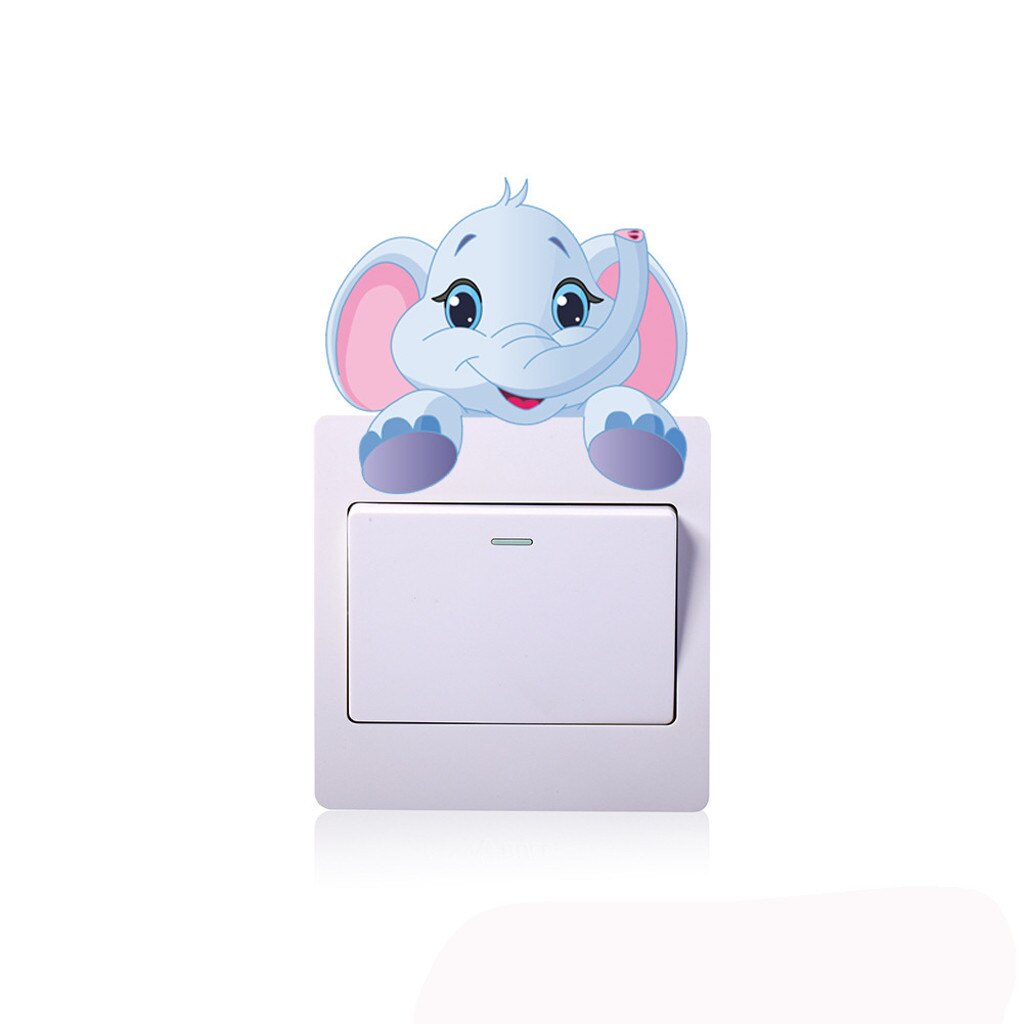 One Piece Cute Animal's Wall Sticker Light Switch Sticker For Kids Room Decorative Fairy Switch Stickers наклейки на стену#PY