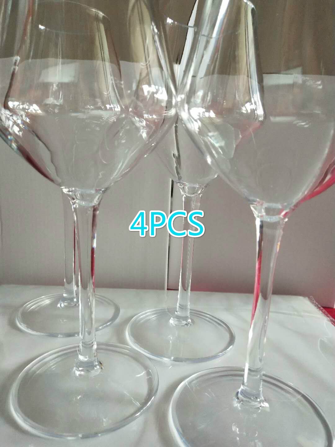 Plastique américain Transparent incassable Silicone plastique vin verre tasses barre maison gobelet: 4 pcs