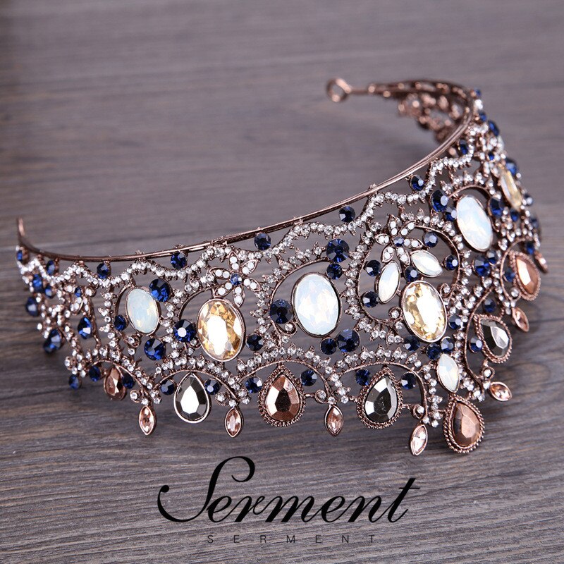 SERMENT Charm Princess Bridal Crown Tiaras Crystal Zircon Silvered Crown Bride Wedding Hair Accessories