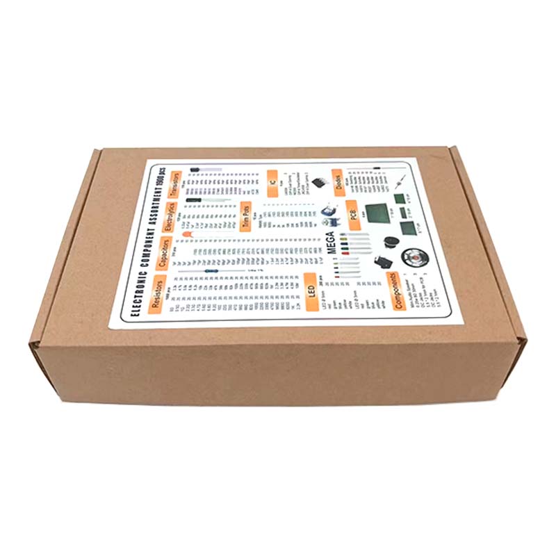 1900 stks Mega Elektronische Component Kit Assortiment Condensatoren Weerstanden LED Transistors Diodes 1n270 Germanium DC Jacks Opamp PCB: Bruin