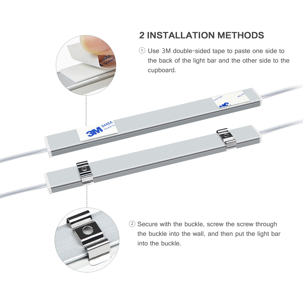 Led-ljusramp i aluminium för köksskåp, beröringsfri rörelsesensorlampa för skåpbänkskiva