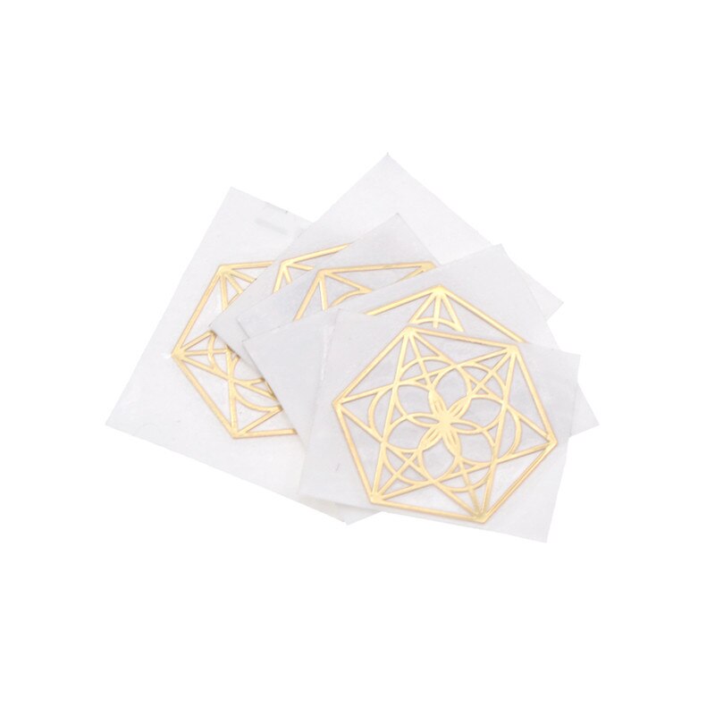 5pcs Copper Scrap Geometry Pattern Stickers Energy Tower Material Wall Sticker Modern Home Window Wall Decor Supplies: 6