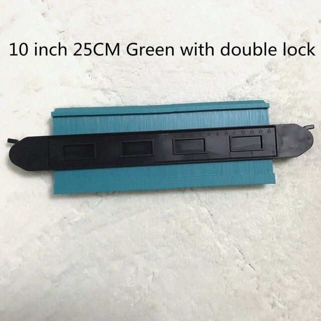 Contour Copy Gauge Contour With Lock 5/10inch Gauge Duplicator Contour Scale Template Wood Marking Tools Tiling Measuring Ruler: green 25cm lock