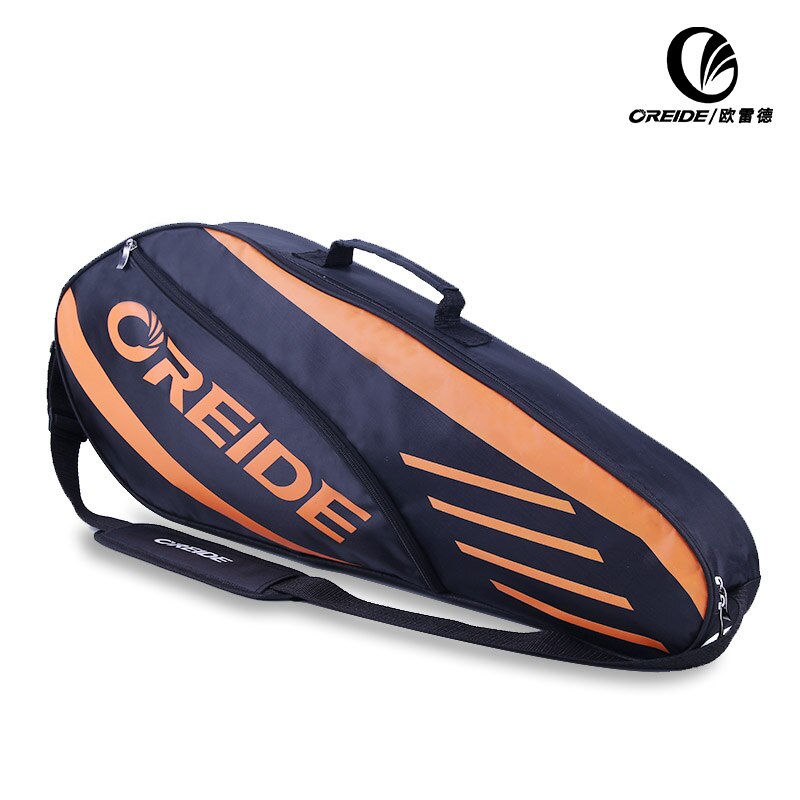 Vandtæt badminton taske racket tennis rygsæk stor kapacitet til 3-6 ketsjere let skulder sportsudstyr: Orange