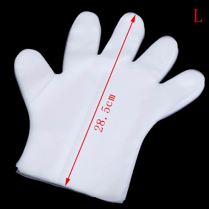 100Stck Lebensmittel Klasse Einweg PE Handschuhe Anti-statische Kunststoff Handschuhe Für Lebensmittel Reinigung Kochen Restaurant Küche Zubehör: L