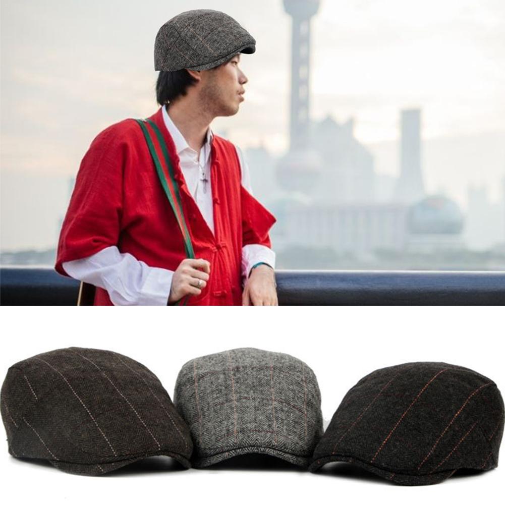 Oude Man Cap Baret Herfst En Winter Hoed Klassieke Plaid Wollen Baret Engeland Klassieke Plaid Baret Oude Plaid Cap Baret klassieke Plaid