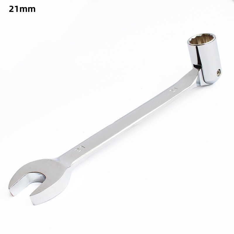 Herramienta de llave de tubo giratoria de doble extremo, juego de enchufes de actividad, herramientas, llave de tubo Flexible de cabeza giratoria métrica, herramienta de acero CRV: Gris claro