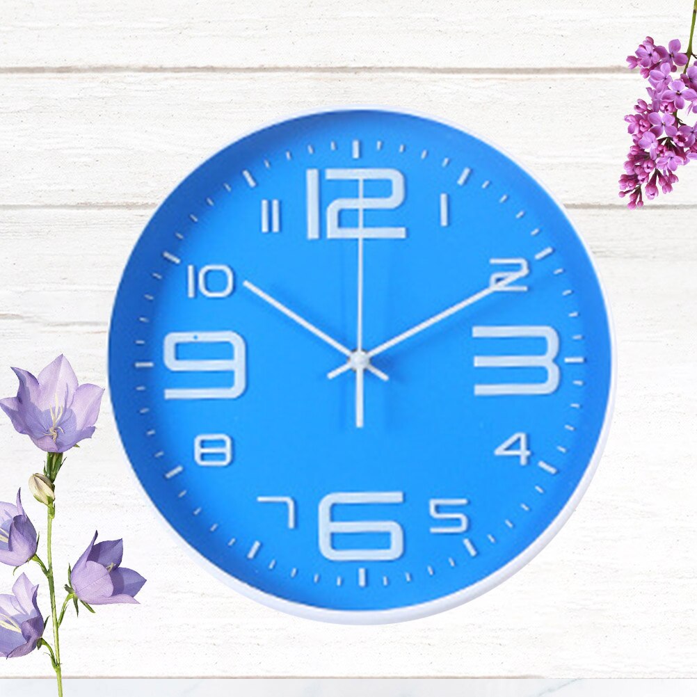 1Pc Wall Clock Modern DIY Wall Clock Digital Acrylic Hanging DIY Clock For Living Room Office Without Battery (Blue)
